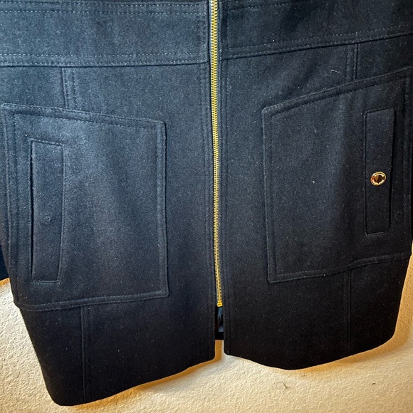 MICHAEL KORS BLACK WOOL BLEND COAT - Picture 2 of 5